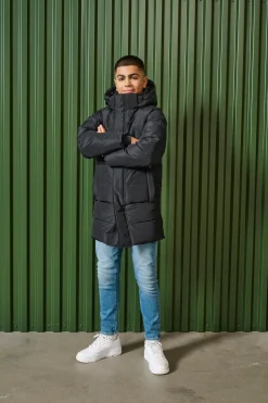 Only and Sons Junior toppatakki, OSJCARL LIFE LONG QUILTED COAT Musta
