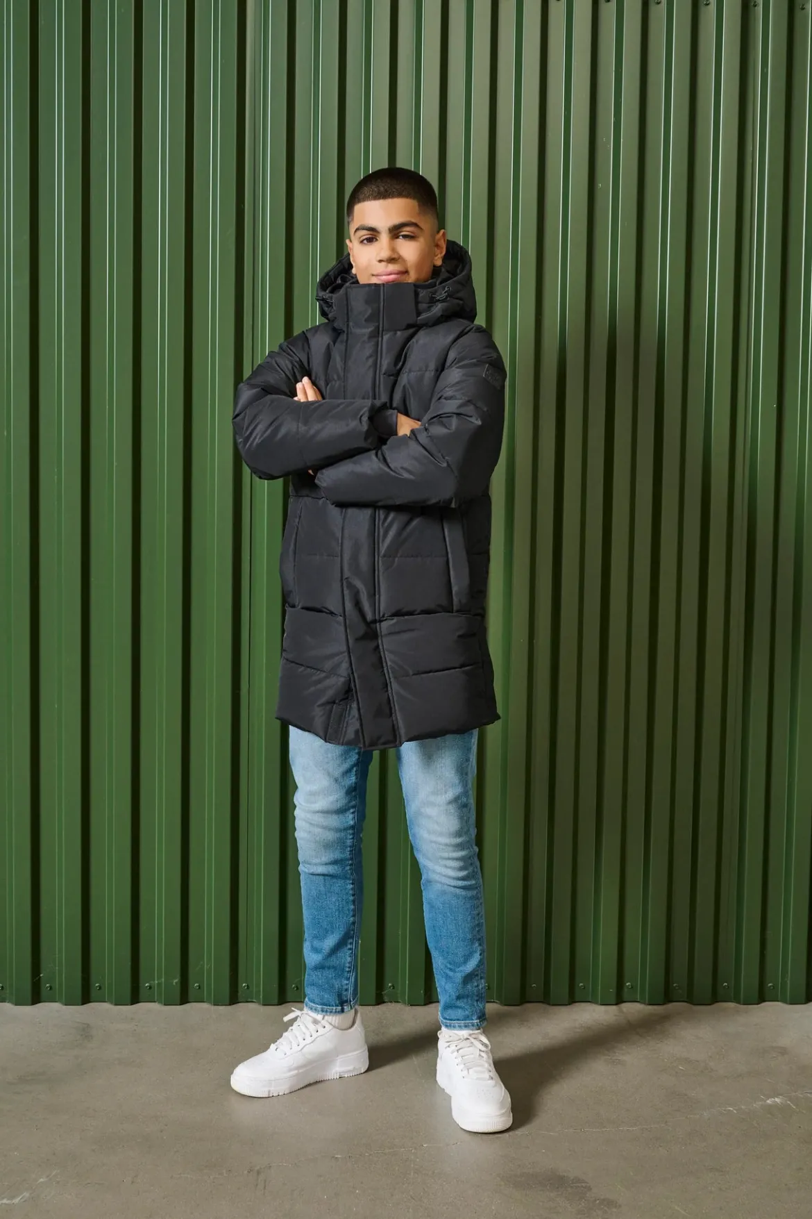 Only and Sons Junior toppatakki, OSJCARL LIFE LONG QUILTED COAT Musta