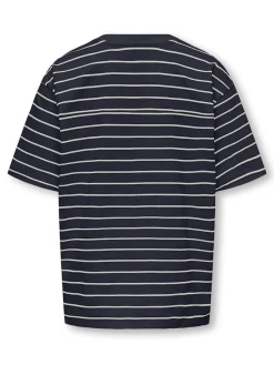 Only and Sons Junior t-paita, OSJKENGE S/S OVERSIZE TEE Raidallinen Sininen