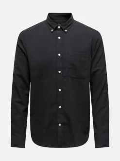 Only and Sons kauluspaita, GUDMUND SLIM SOLID Musta