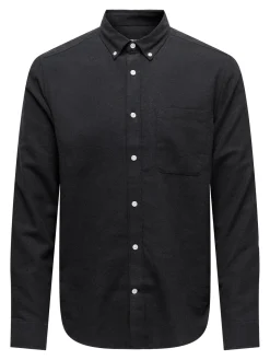Only and Sons kauluspaita, GUDMUND SLIM SOLID Musta