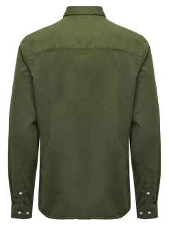Only and Sons kauluspaita, GUDMUND SLIM SOLID Armeijanvihreä