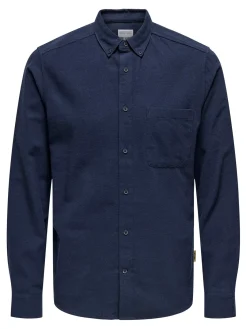 Only and Sons kauluspaita, GUDMUND SLIM SOLID Tummansininen
