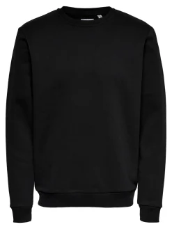 Only and Sons miesten collegepaita ONSCERES Crew Neck, musta