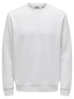 Only and Sons miesten collegepaita ONSCERES Crew Neck, vaaleanharmaa
