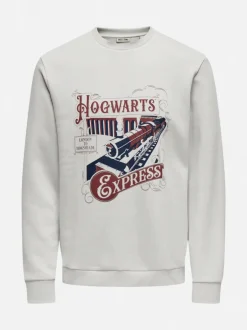 Only and Sons miesten collegepaita ONSXMAS REG CREW HP, Lunar Rock