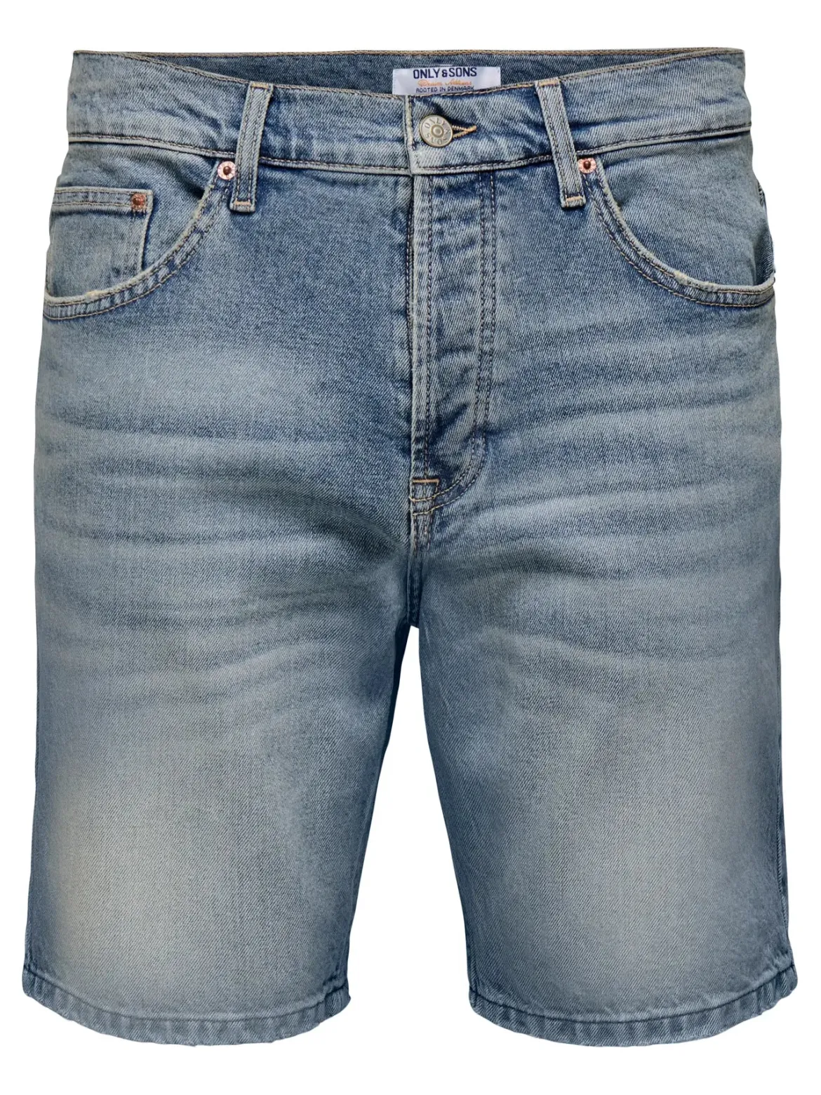 Only and Sons miesten farkkushortsit OnsEdge Perf Dot, Light Blue Denim