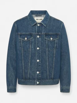 Only and Sons miesten farkkutakki Zach Box Pim Denim Jacket, sininen