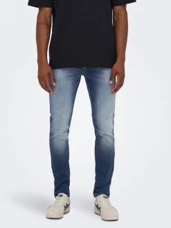 Only and Sons Miesten Farkut Loom Slim Jog 3522 Nos Indigo
