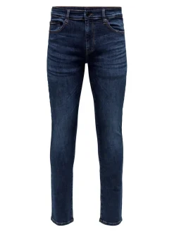 Only and Sons miesten farkut Loom Slim 6749, Dark Blue Denim