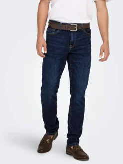 Only and Sons miesten farkut Loom Slim 6749, Dark Blue Denim