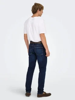 Only and Sons miesten farkut Loom Slim 6749, Dark Blue Denim