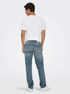 Only and Sons miesten farkut, ONSEDGE PERFORMANCE LB 3816 DOT DNM Light Blue Denim