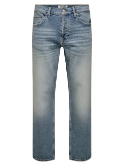 Only and Sons miesten farkut, ONSEDGE PERFORMANCE LB 3816 DOT DNM Light Blue Denim