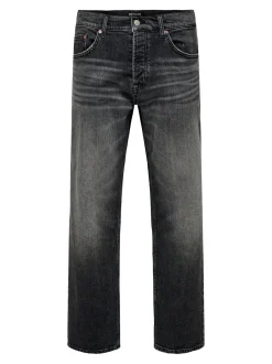 Only and Sons miesten farkut, ONSEDGE PERFORMANCE WB 3824 DOT DNM Washed Black