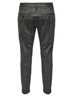 Only and Sons Miesten Housut Mark Check Pant Nos Harmaa Ruutu
