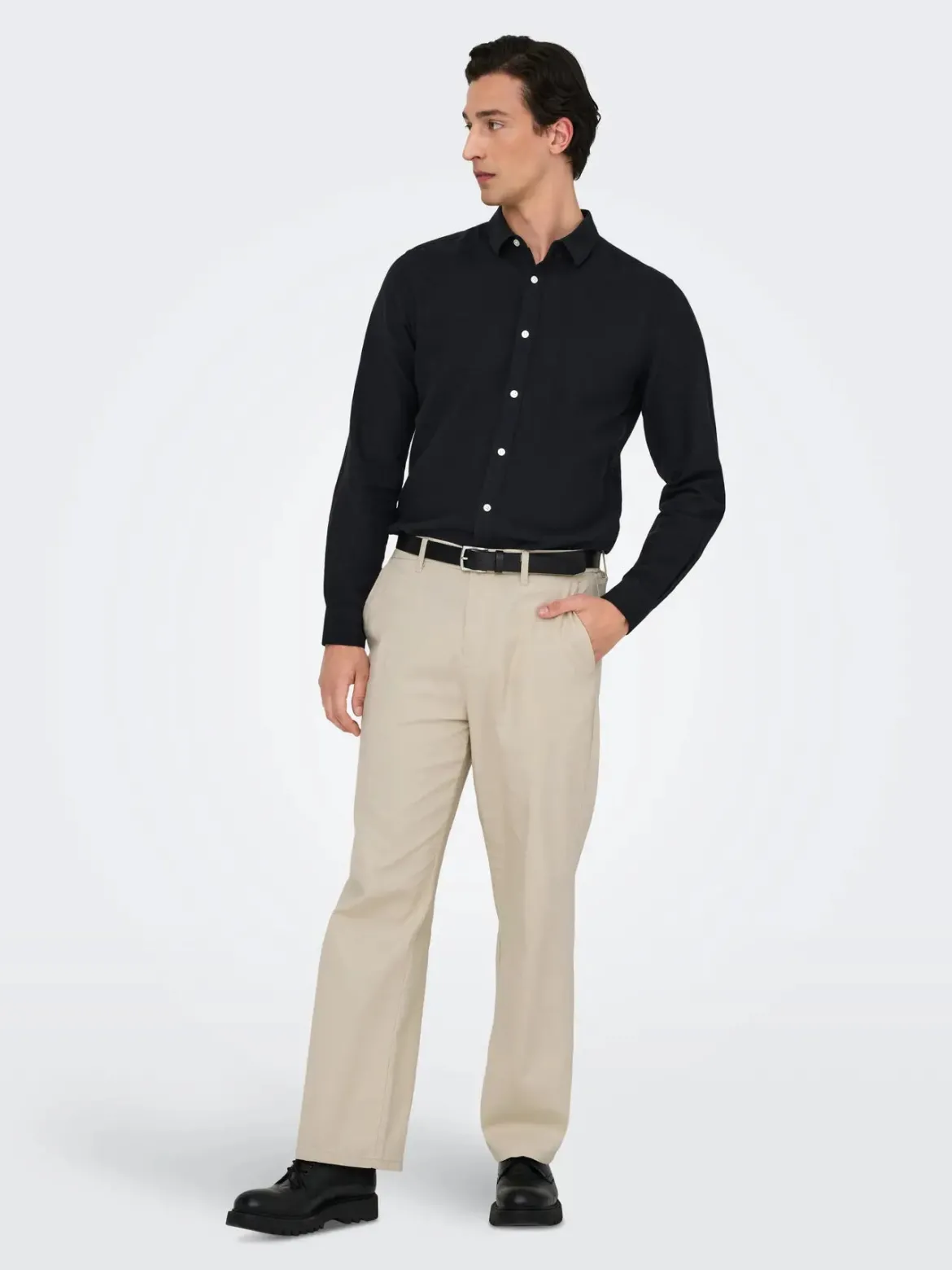 Only and Sons miesten housut Onsbob Loose Fit, Silver Lining