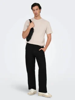 Only and Sons miesten housut Onsbob Loose Fit, Silver Lining