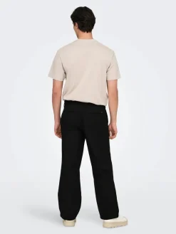 Only and Sons miesten housut Onsbob Loose Fit, Silver Lining