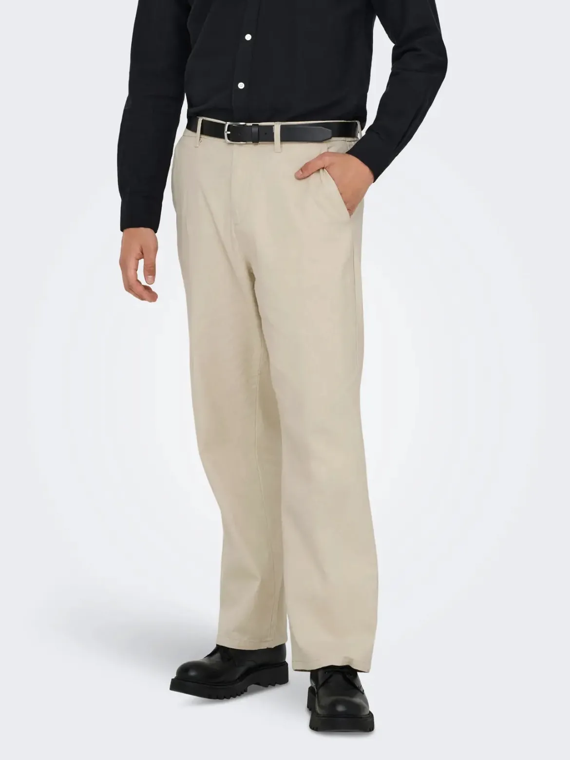 Only and Sons miesten housut Onsbob Loose Fit, Silver Lining