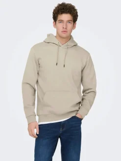 Only and Sons miesten huppari ONSCERES Hoodie Sweat, Silver Lining