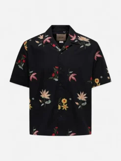 Only and Sons miesten kauluspaita Onsedward Rlx Ss Shirt, Jet Black