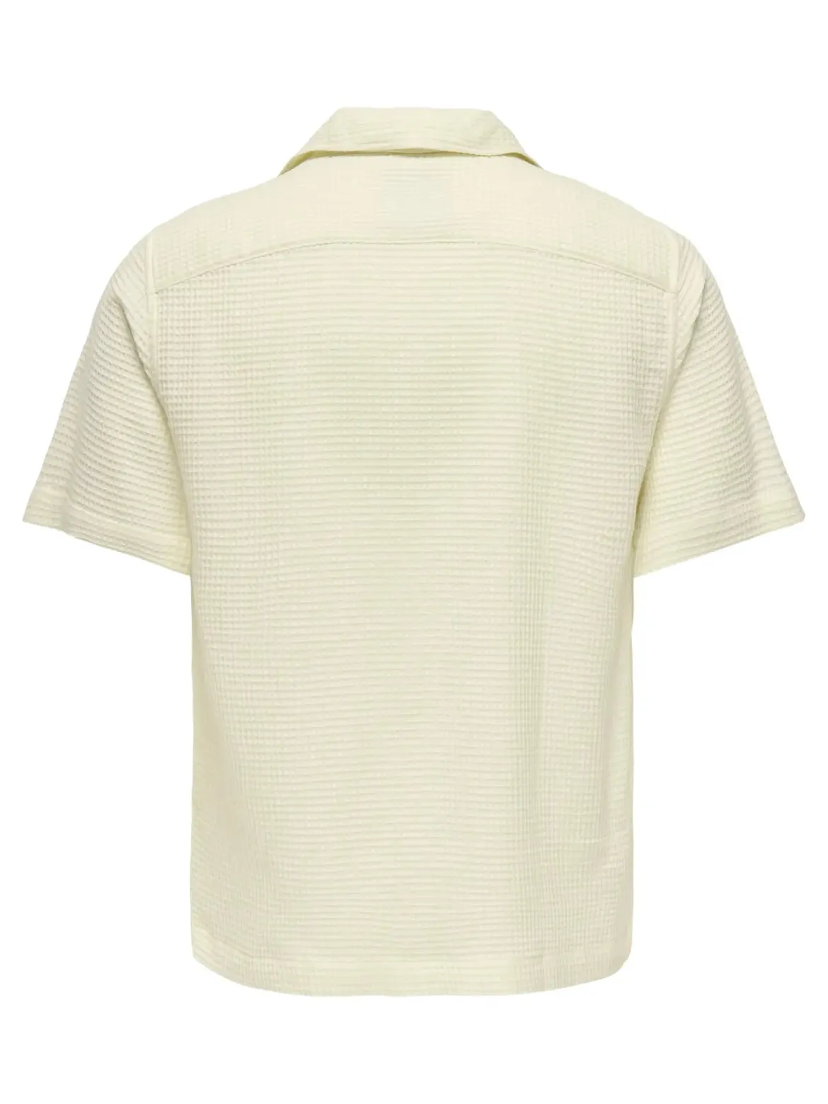 Only and Sons miesten Kauluspaita Onssavier Waffle Ss Shirt, Antique White
