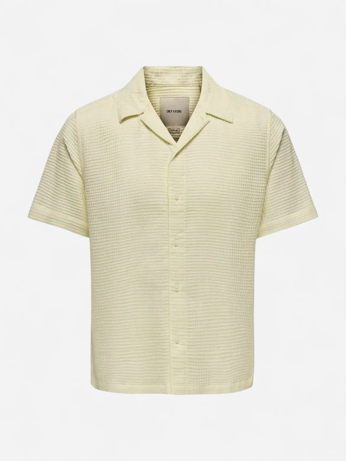 Only and Sons miesten Kauluspaita Onssavier Waffle Ss Shirt, Antique White