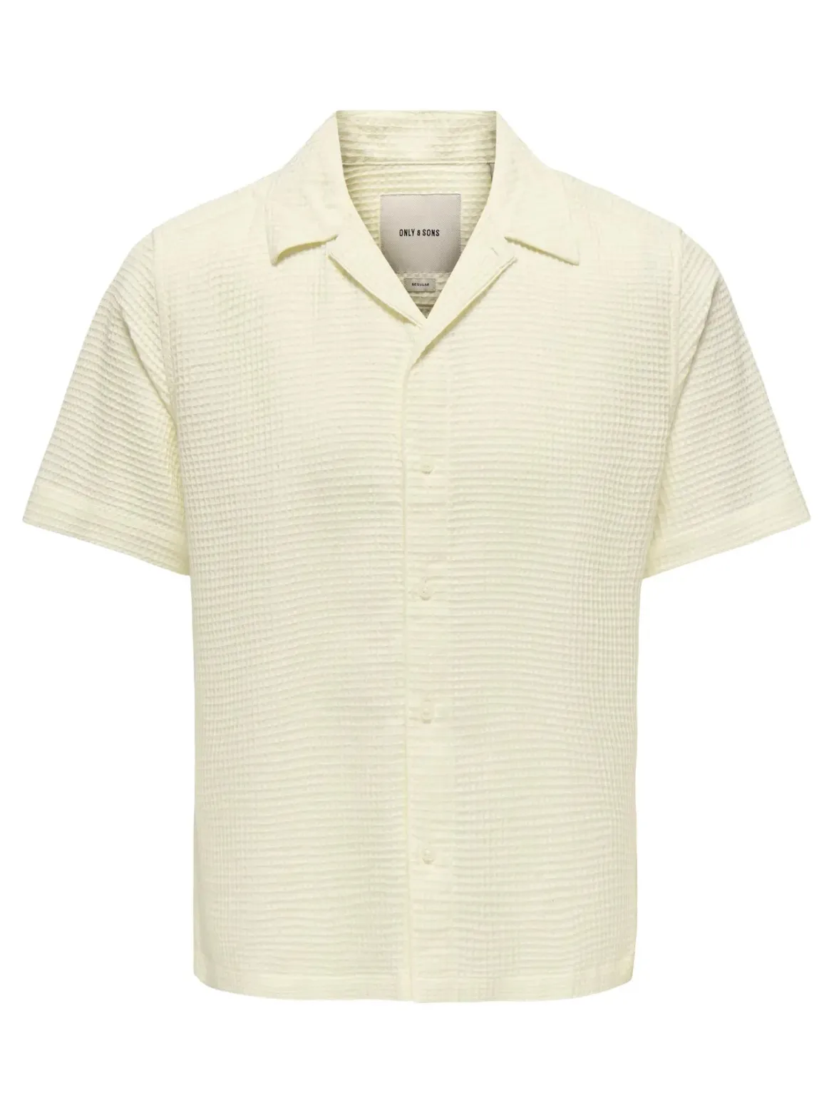 Only and Sons miesten Kauluspaita Onssavier Waffle Ss Shirt, Antique White
