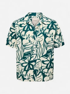 Only and Sons miesten Kauluspaita Onssavier Waffle Ss Shirt, vihreä kuosi