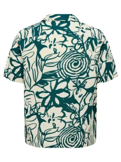 Only and Sons miesten Kauluspaita Onssavier Waffle Ss Shirt, vihreä kuosi