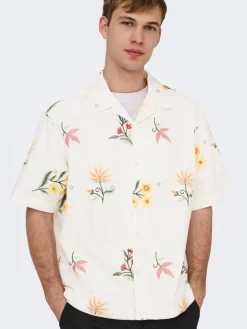 Only and Sons miesten kauluspaita ONSEDWARD RLX SS Shirt, Bright White