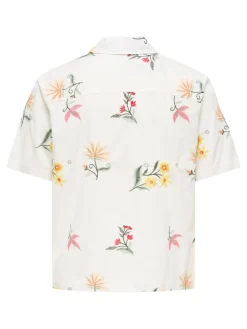 Only and Sons miesten kauluspaita ONSEDWARD RLX SS Shirt, Bright White