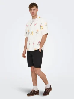 Only and Sons miesten kauluspaita ONSEDWARD RLX SS Shirt, Bright White
