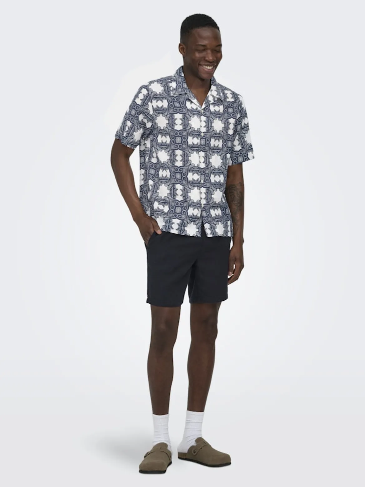 Only and Sons miesten kauluspaita ONSCaiden, Gardenia Blue Nights