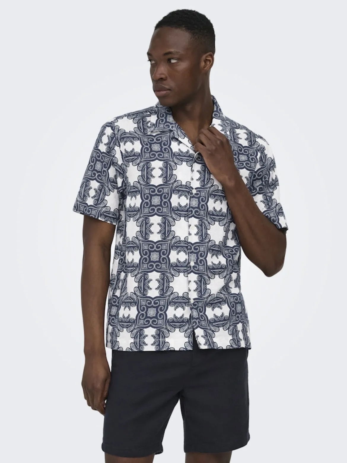 Only and Sons miesten kauluspaita ONSCaiden, Gardenia Blue Nights