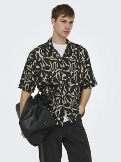 Only and Sons miesten kauluspaidat ONSHarvi RLX Resort SS, Jet Black