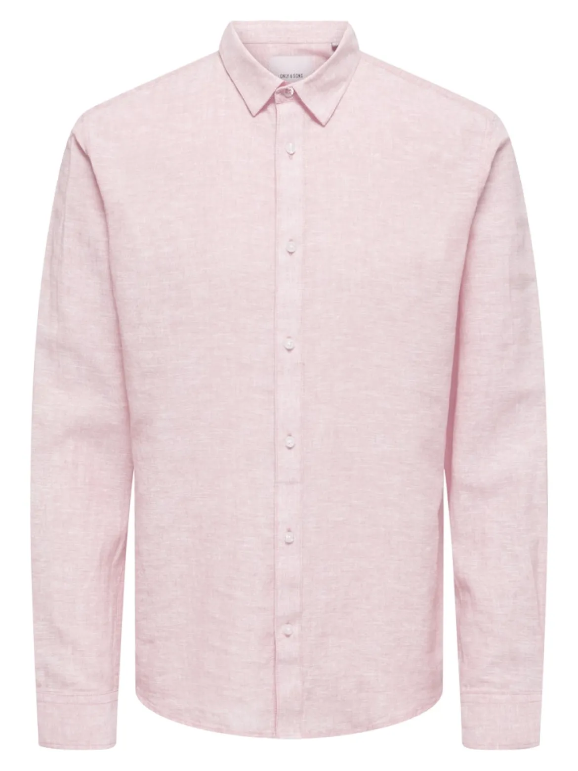 Only and Sons miesten kauluspaita ONSCaiden Life LS Solid Linen Blend Noos, Veiled Pink