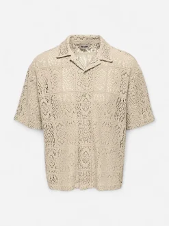 Only and Sons miesten kauluspaita Charmed Resort Shirt, Antique White