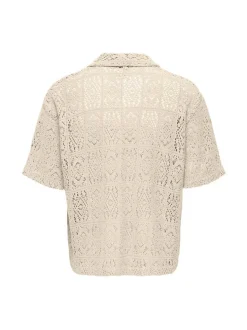 Only and Sons miesten kauluspaita Charmed Resort Shirt, Antique White