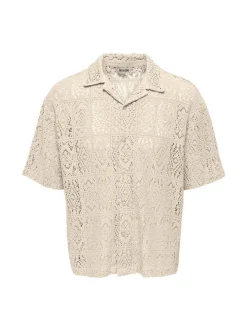 Only and Sons miesten kauluspaita Charmed Resort Shirt, Antique White