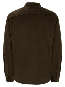 Only and Sons miesten kauluspaita Michael 18w Reg Cord Stretch Ls, Demitasse