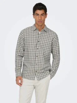 Only and Sons miesten kauluspaita Gudmund, Egret Jet Black
