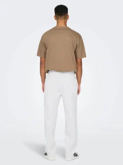 Only and Sons miesten kesähousut, SINUS LOOSE LIN PANT Bright White