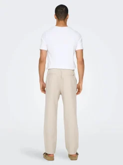 Only and Sons miesten kesähousut, SINUS LOOSE LIN PANT Silver Lining