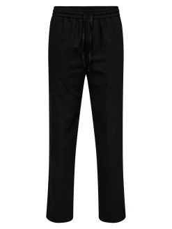 Only and Sons miesten kesähousut, SINUS LOOSE LIN PANT Black