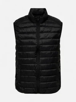 Only and Sons miesten liivi Raff Quilt Vest, musta