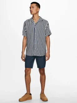 Only and Sons miesten lyhythihainen kauluspaita ONSWAYNE, Dress Blues