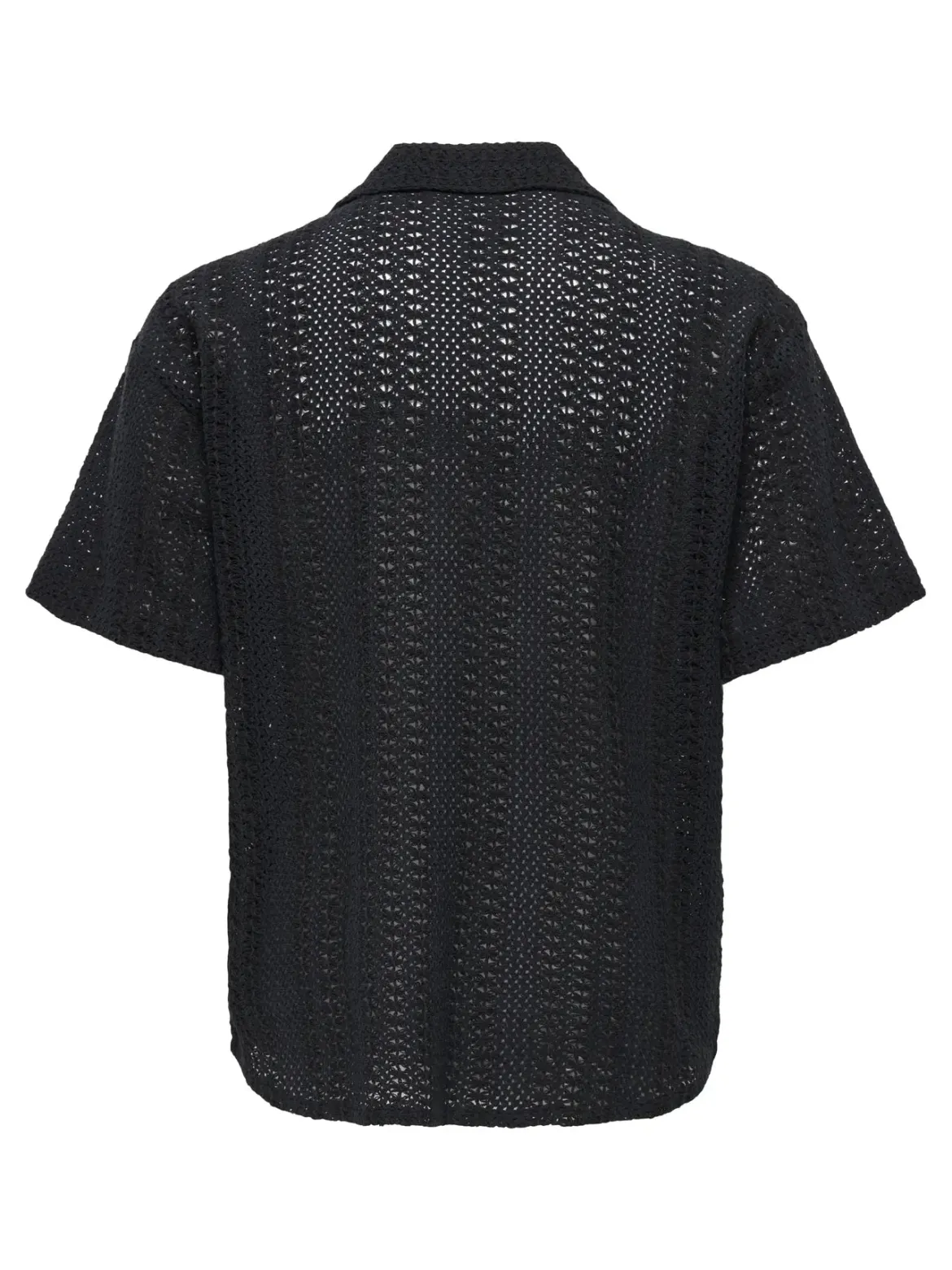 Only and Sons miesten lyhythihainen paita, DANI CROCHET SS SHIRT Jet Black