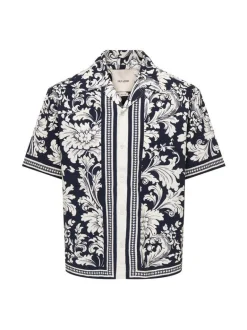 Only and Sons miesten lyhythihainen kauluspaita Nero Resort, Jet Black Lotus Antique White